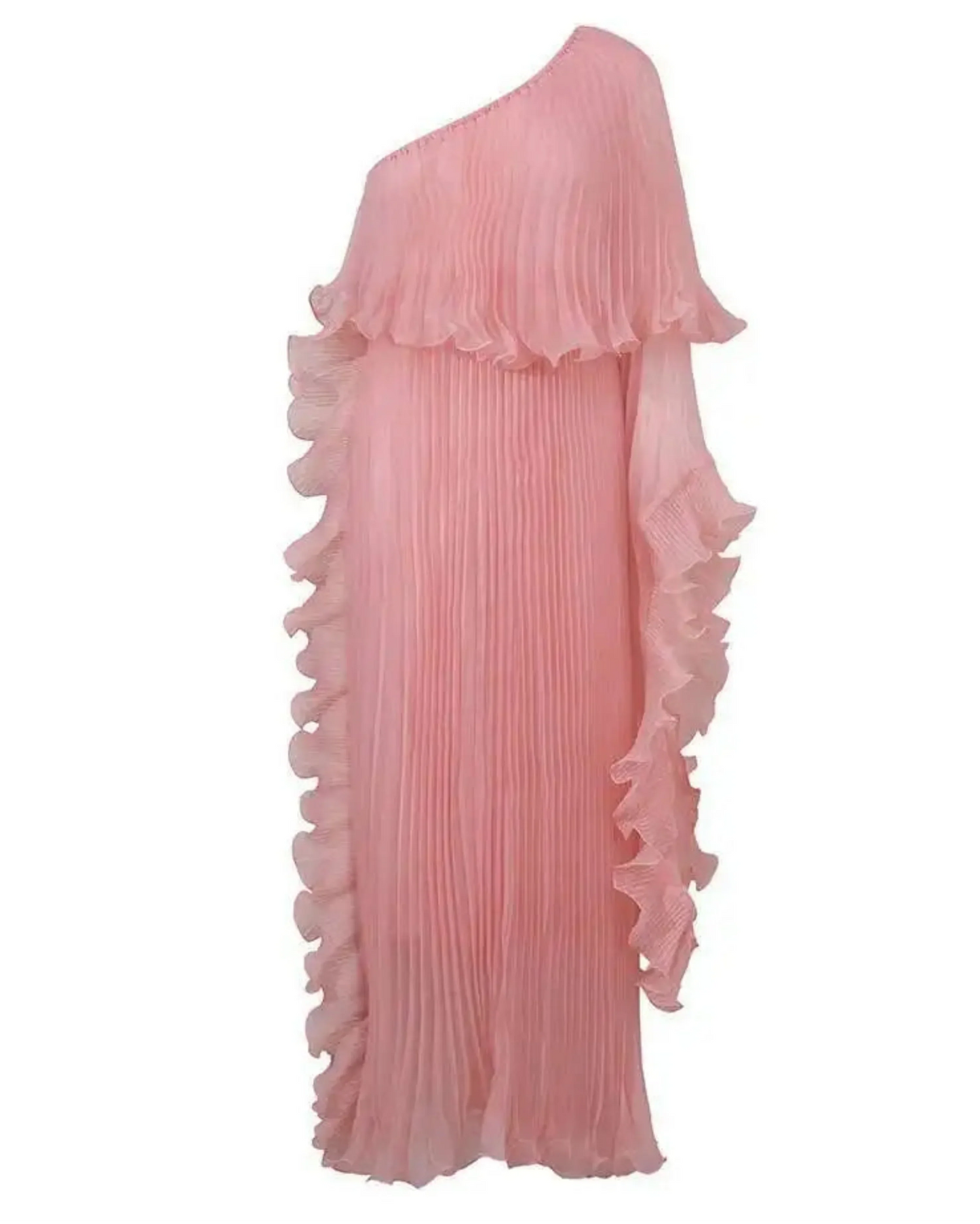 Luxury One-Shoulder Plissé Dress