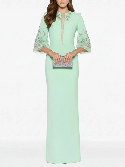 Luxury Crystal Column Dress Gala Evening Women