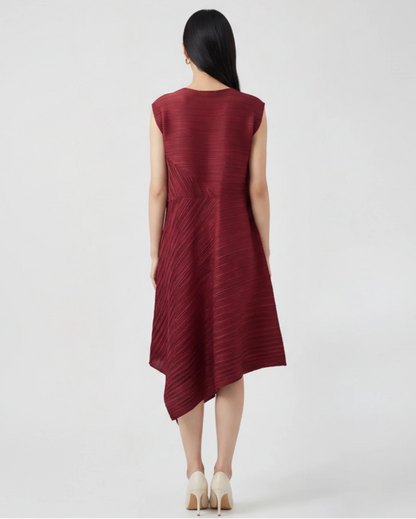 Architectural Pleated Midi Dress
