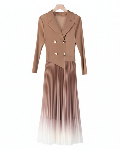 Elegant Plissé Ombre Dress