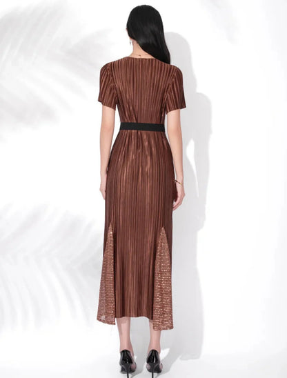 Luxury Plisse 3D Floral Dress