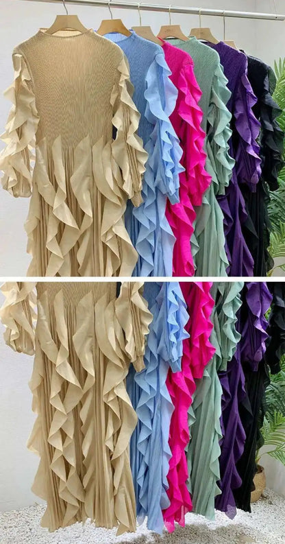 Dressy Pleated Caftan Dress