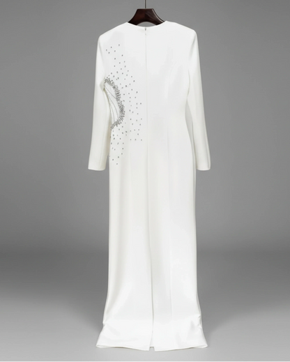 Luxury High-Neck Rhinestone Gown