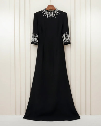 High Neck Embellished Formal Dress