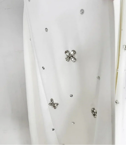 Luxury Formal Crystal Cape Dress