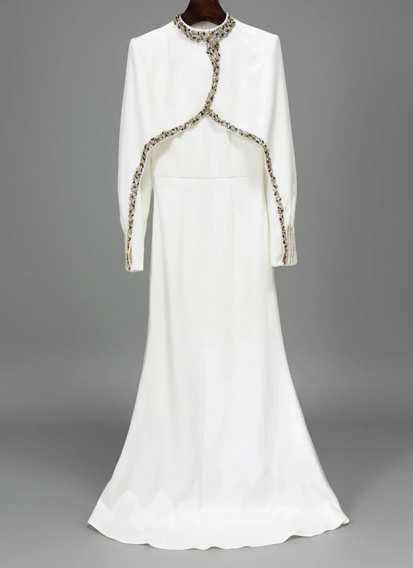 Embellished Cape Overlay Dress