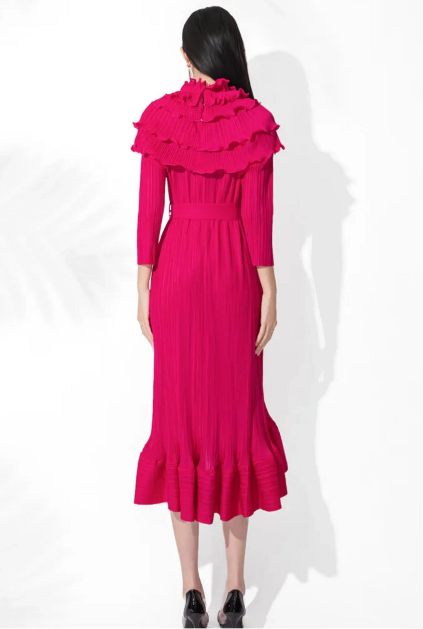 Luxury Pleated Midi Dress