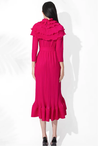 Luxury Pleated Midi Dress