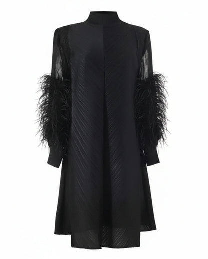 Luxury Pleated Tunic Dress