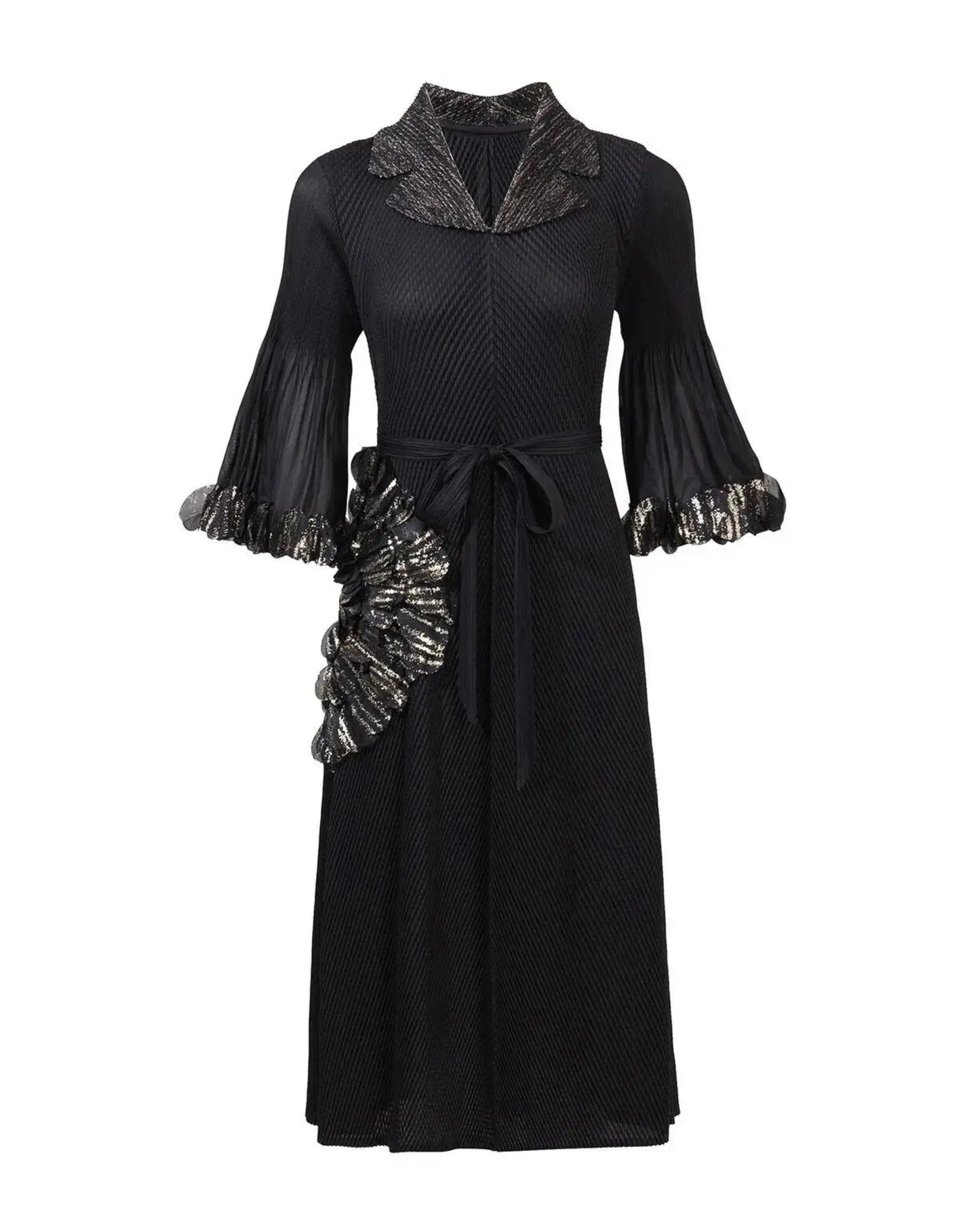 Elegant Floral Pleated Dress