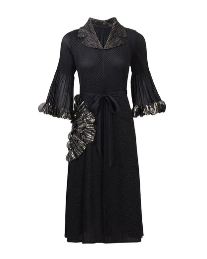 Elegant Floral Pleated Dress