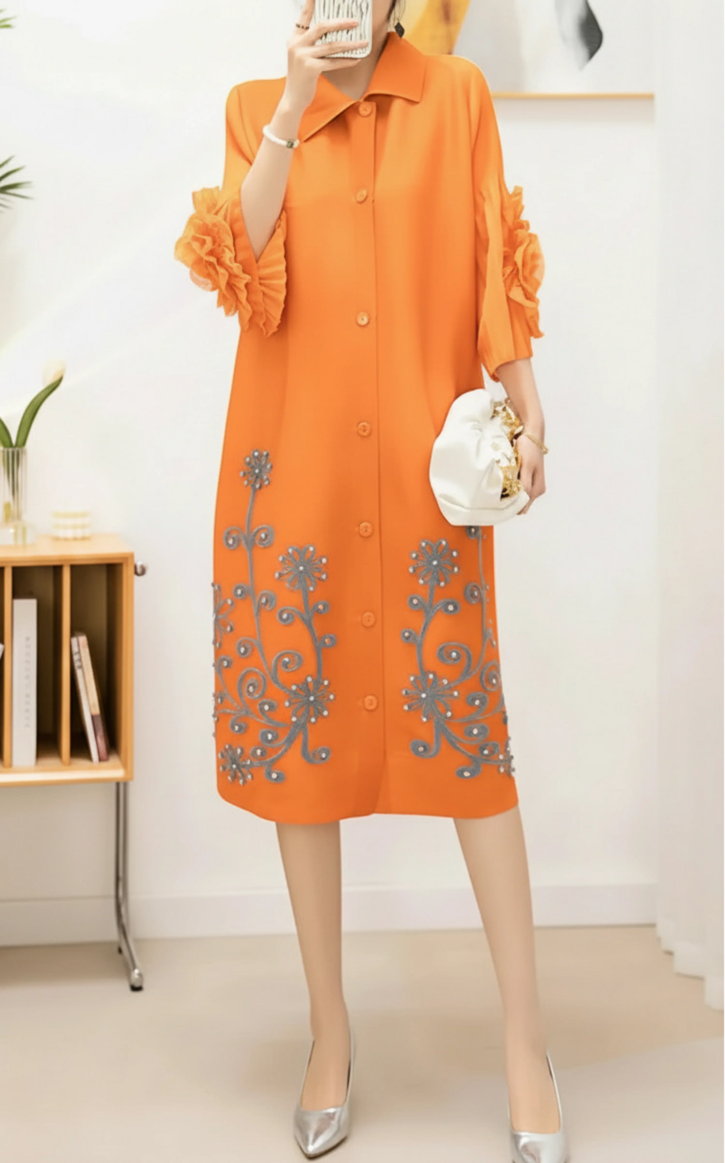 Premium Ruffled Pleats Dress