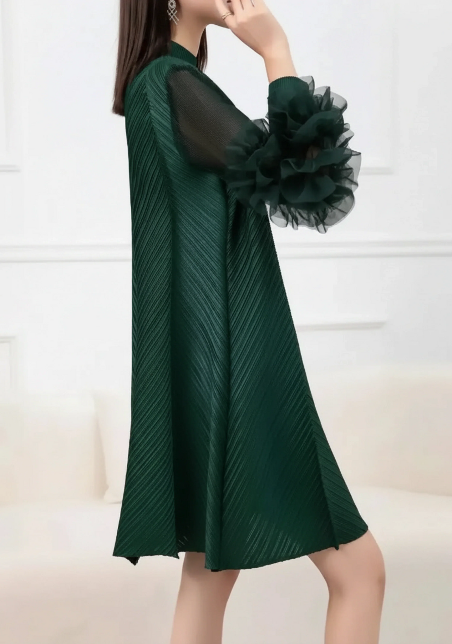 Luxury Pleated Tunic Dress