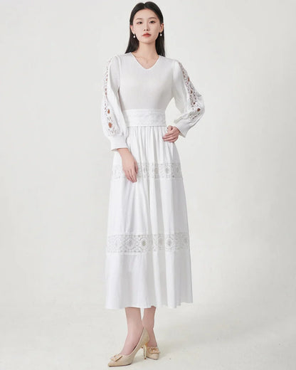 Luxury Fitted-Waist Plissé Dress
