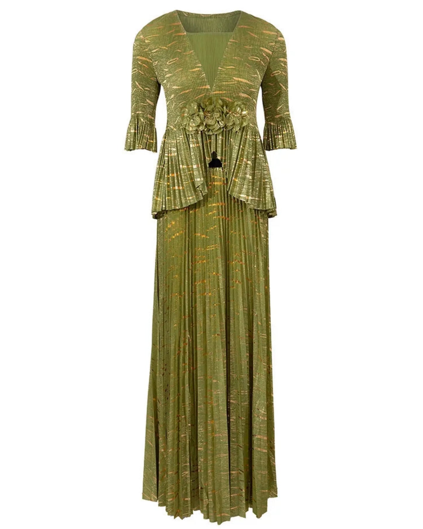 Luxe Pleated Ruffle Dress