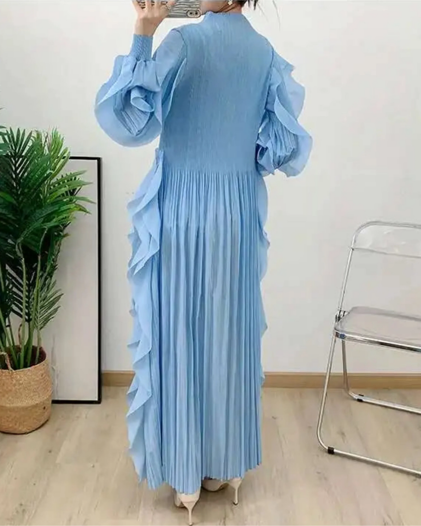 Dressy Pleated Caftan Dress