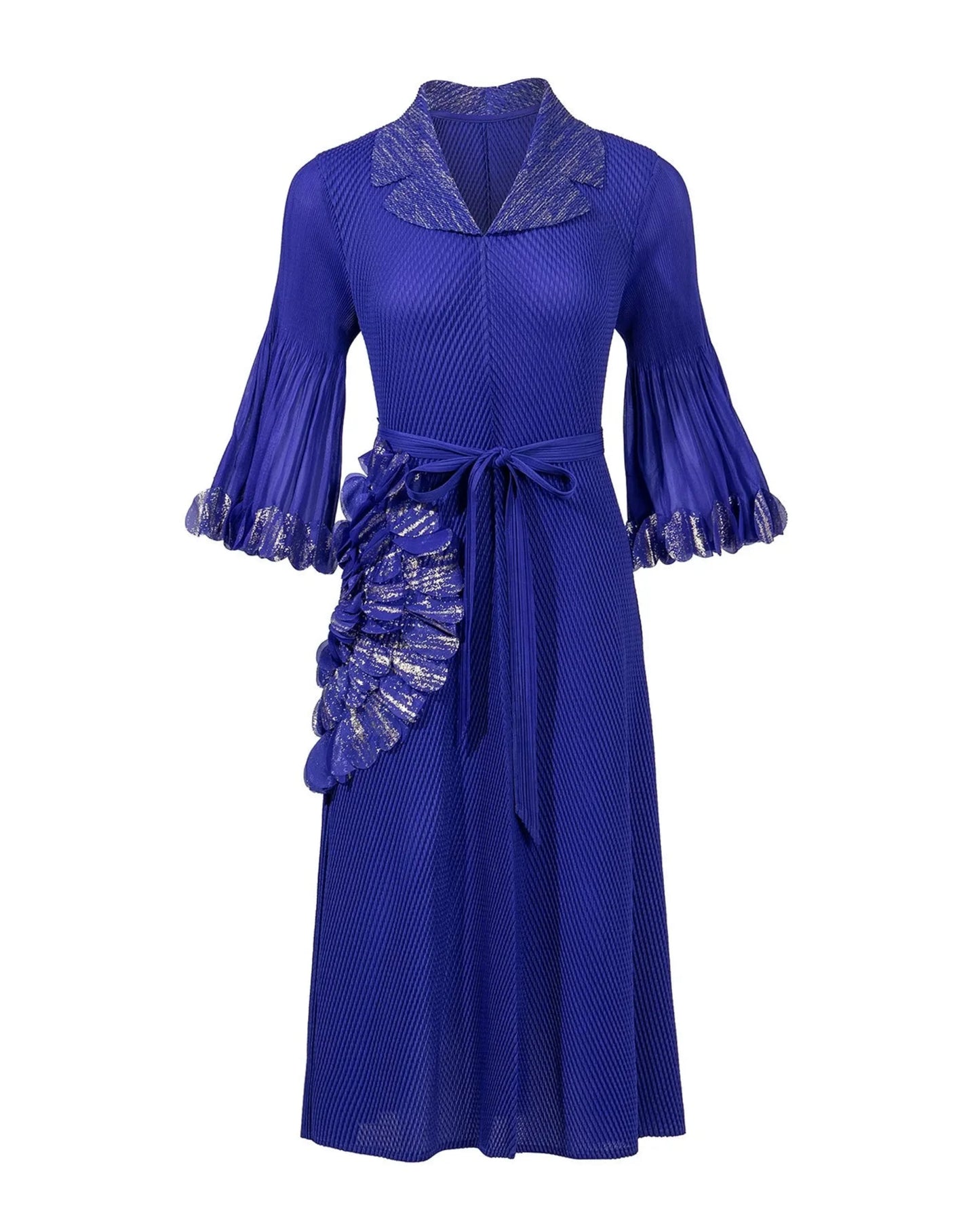 Elegant Floral Pleated Dress