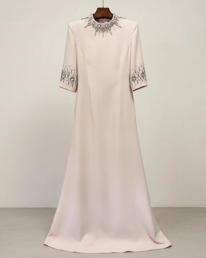 High Neck Embellished Formal Dress