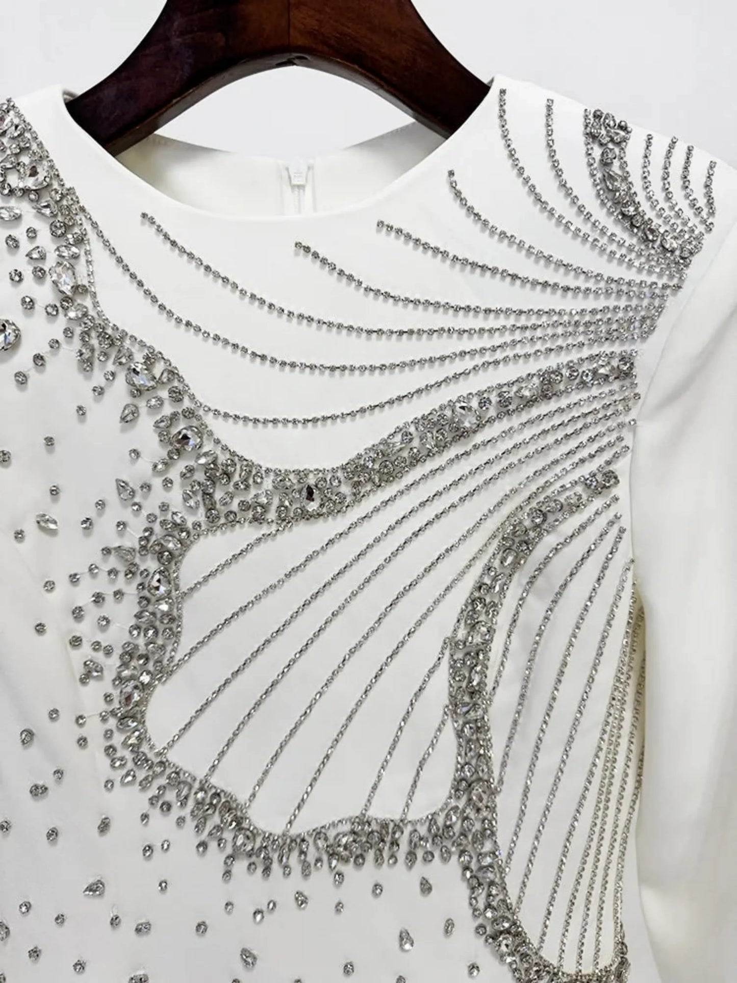 Luxury High-Neck Rhinestone Gown
