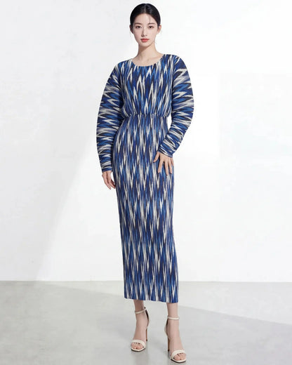 Luxury Pleated Balloon Sleeve Dress