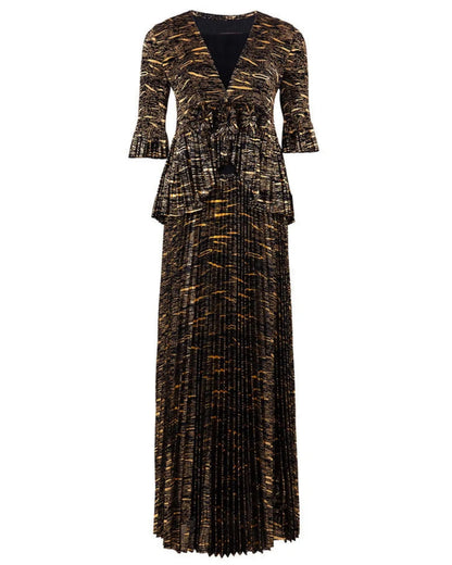 Luxe Pleated Ruffle Dress