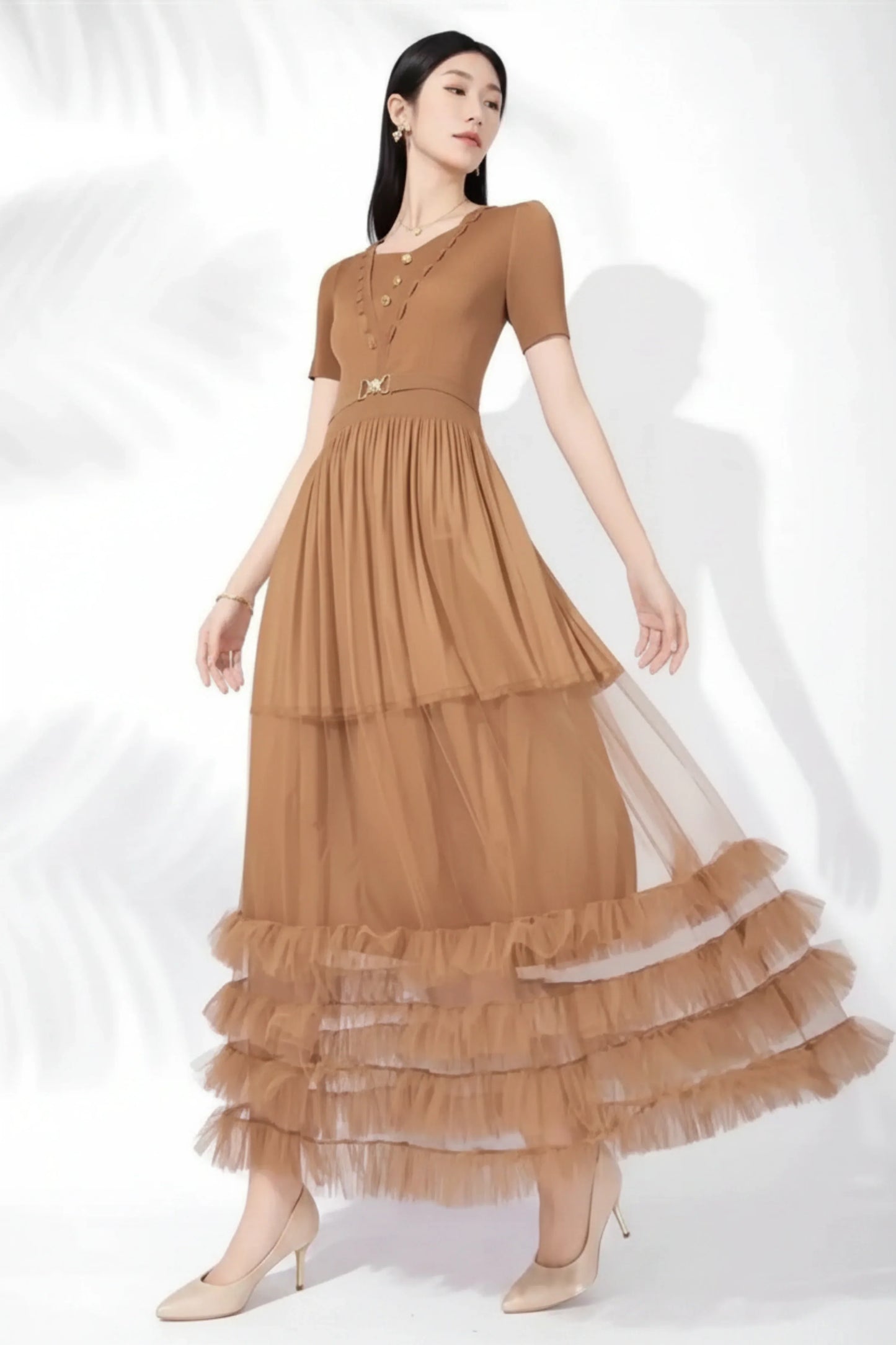 Elegant Pleated Tulle Dress