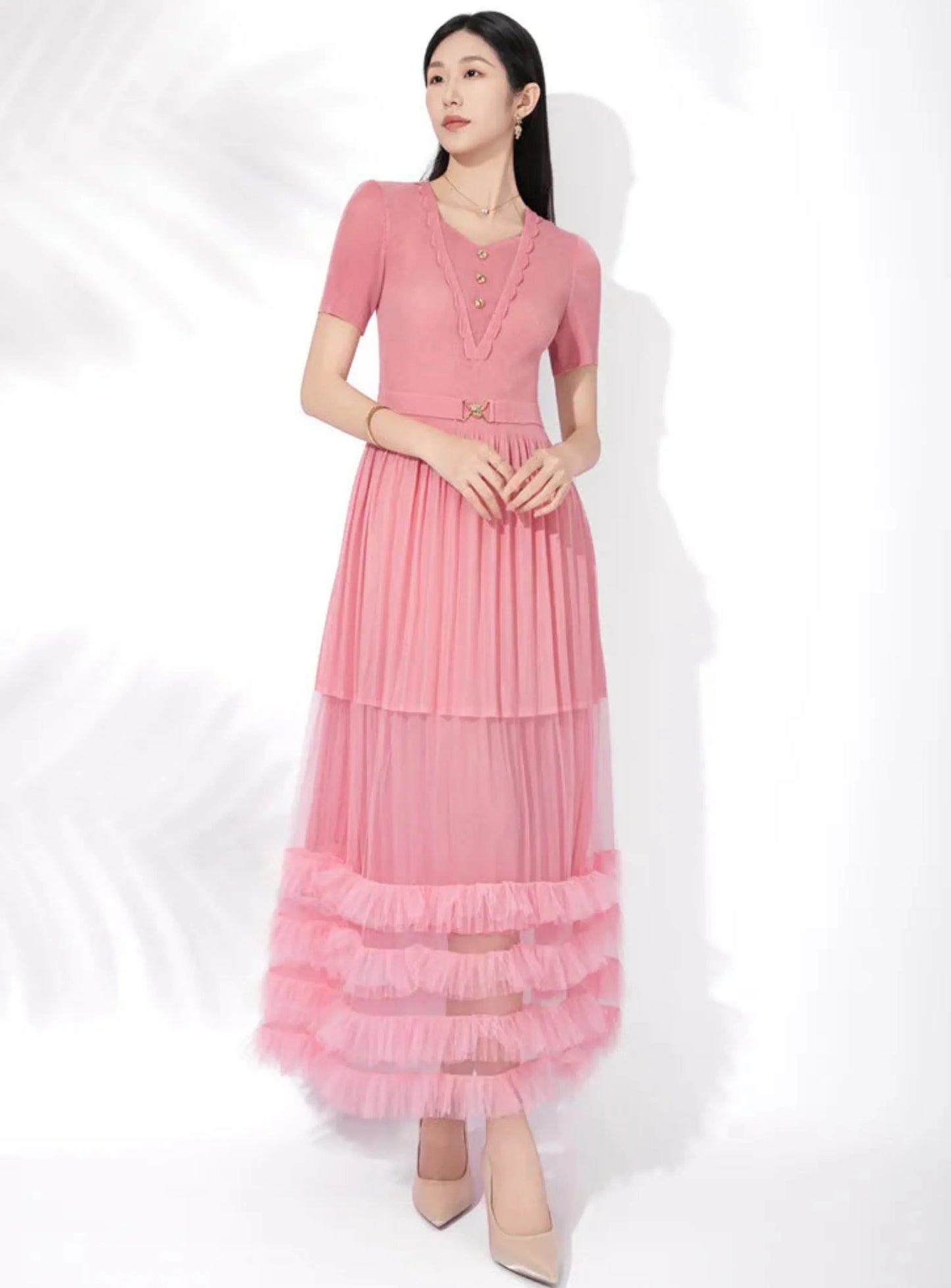 Elegant Pleated Tulle Dress