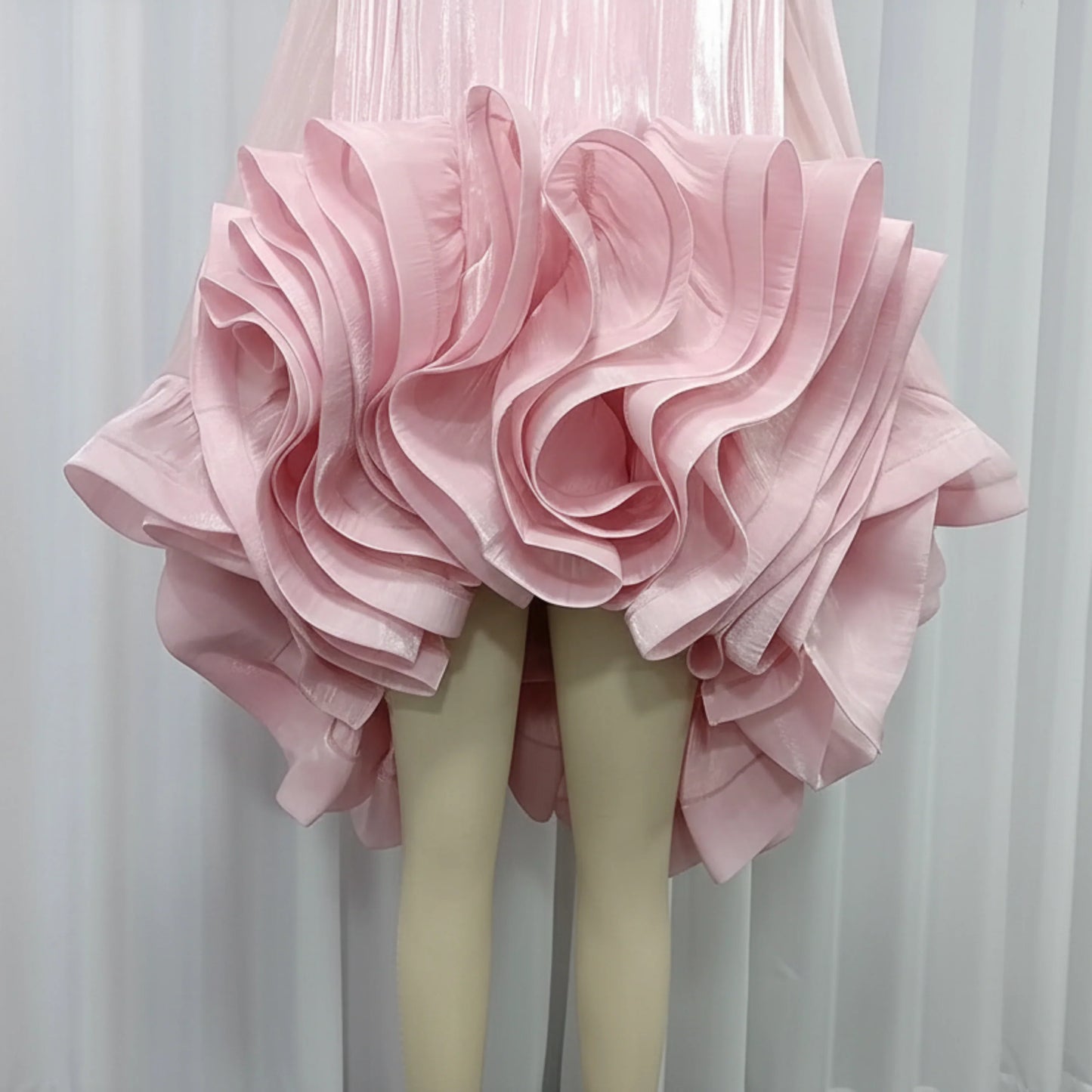 Luxury Ruffle High Low Dress