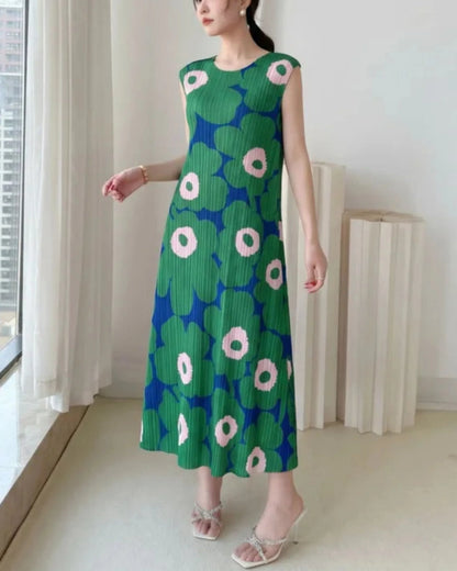 Lightweight Floral Plisse Dress