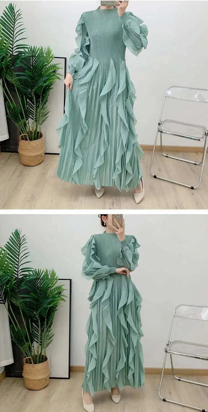 Luxurious Plissé Ruffles Dress