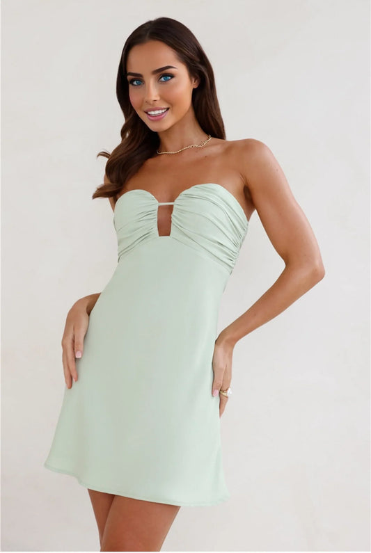 Sultry Vibes Strapless Mini Dress